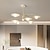 preiswerte Pendelleuchte-Moderne LED-Kronleuchter-Beleuchtungslampe, 6/8 Kopf, 3 Farben, weißes Metall, Glas, Innenleuchte für Wohnzimmer, Schlafzimmer, 110–240 V