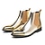 ieftine Cizme Chelsea-Bărbați Cizme Cizme Chelsea Pantofi rochie Pantofi de stil britanic Pantofi metalici Afacere Englezesc Zilnic PU Comfortabil Anti-Alunecare Cizme / Cizme la Gleznă Loafer Auriu Toamnă Iarnă
