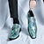 お買い得  メンズ・オックスフォードシューズ-男性用 オックスフォードシューズ ドレスシューズ キラキラクリスタルスパンコールジュエル 英国スタイルのチェック柄の靴 メタリックシューズ カジュアル ブリティッシュ 結婚式 パーティー セントパトリックデー エナメル 快適 すべり止め バックルは含まれません シルバー シルバー ライトグリーン 3D 春 秋