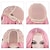 abordables Pelucas sintéticas de moda-peluca rosa de 28 pulgadas de largo pelucas onduladas de color rosa para mujeres pelucas de reemplazo de cabello sintético peluca rosa claro cosplay de halloween fiesta diaria peluca de fibra