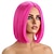 abordables Pelucas sintéticas de moda-peluca rosa fuerte para mujer peluca rosa fuerte bob peluca corta recta magenta parte media pelucas sintéticas resistentes al calor cosplay fiesta de disfraces