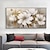 preiswerte Blumen-/Botanische Gemälde-Wand-Leinwandbild mit weißen Blumen, handgefertigt, abstraktes Blumen-Ölgemälde, Pop-Art, modernes Bild für Wohnzimmer-Heimdekoration