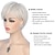 abordables Perruques Synthétiques Sans Bonnet-perruques courtes blanc crème pour les femmes perruque de lutin cosplay partie naturelle synthétique