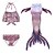 abordables Disfraces de niñas-Sirena Ariel colas de sirena Bañadores Bikini Trajes de baño Vacaciones for Chica Niños Mascarada