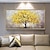 billige Blomster-/botaniske malerier-100% håndmalt stort moderne lerret kunst oljemaleri gyldentre malerier til hjemmet stue hotell dekor vegg kunst bilde rullet uten ramme