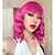 abordables Pelucas sintéticas de moda-peluca rosa caliente con flequillo bob corto ondulado peluca rizada longitud del hombro pelucas rosas calientes para mujeres pelo sintético peluca colorida para disfraz de halloween cosplay 14