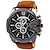 cheap Quartz Watches-New Men&#039;s Fashion Watch Big Dial Faux Leather Band Stainless Steel Analog Quartz Sports Wrist Watch