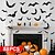 abordables Pegatinas de Halloween-88 piezas de 4 tamaños decoraciones de Halloween PVC 3D murciélagos decoración de pared para suministros de fiesta de Halloween pegatinas de pared de murciélagos aterradores set DIY murciélagos para decoración del hogar de Halloween interior al aire libre