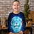 tanie chłopięce koszulki 3D-Dla chłopców 3D Graficzny Zwierzę Lew Podkoszulek T-shirt Długi rękaw Druk 3D Lato Wiosna Jesień Sport Moda Moda miejska Poliester Dzieci 3-12 lat Na zewnątrz Codzienny Regularny