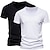 billige Casual T-shirts til mænd-Herre T-shirt Tee Top Vanlig V-hals Gade Ferierejse Kort Ærme Tøj 2stk Mode Designer Basale
