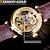 preiswerte Mechanische Uhren-FORSINING Herren Mechanische Uhr Modisch Lässige Uhr Armbanduhr Skelett Automatikaufzug leuchtend WASSERDICHT Leder Beobachten