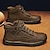 ieftine Încălțăminte manuală pentru bărbați-Bărbați Cizme Retro Cizme de deșert Pantofi lucrați manual Pantofi de confort Plimbare Casual Zilnic Piele Comfortabil Cizme / Cizme la Gleznă Loafer Roșu Închis Negru Kaki Primăvară Toamnă