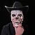 abordables Accesorios-espeluznante máscara de calavera de cabeza completa de halloween con mandíbula móvil adultos esqueleto aterrador de látex realista