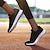 billiga Damsneakers-Dam Sneakers Plusstorlekar Utomhus Dagligen Färgblock Platt klack Rundtå Mode Sportig Ledigt Löpning Promenad Flygande vävning Snörning Svart Vit Blå