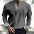 abordables Camiseta henley-Hombre Camisa Ajedrez Estampados Cruz Escote en Pico Azul Piscina Verde Trébol Caqui Azul claro Gris Exterior Calle Manga Larga Estampado Ropa Moda Ropa de calle Design Casual