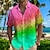 cheap Men&#039;s Aloha Shirts-Men&#039;s Shirt Gradient Graphic Prints Turndown Pink Blue Outdoor Street Short Sleeves Print Clothing Apparel Fashion Designer Casual Soft