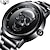 baratos Relógios Quartz-Lige masculino relógio de quartzo crânio 3d à prova d&#039;água de aço inoxidável relógio analógico de quartzo masculino decoração de halloween relógio de pulso com caixa de presente