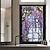 זול סרטי חלונות-סרט פרטיות לחלון ויטראז&#039;, סרט חלון חוסם UV, כיסוי דלת דפוס פרחים צבעוני לחדר אמבטיה משרד מטבח חלון עיצוב הבית