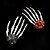 cheap Halloween Mask &amp; Props-Halloween Hands Bone Hair Clips Skeleton Claws Hair Clip Hairpin Horror Hair Clip Black White Skull Claw Hair Clip Exaggerated Carnival Party Claw Barrettes Women Girls Hair Accessories