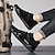 abordables Zapatillas de hombre-Hombre Oxfords Zapatos de Paseo Casual Diario Cuero Sintético Templado Cordones Negro Color Caquí Gris Primavera Otoño