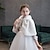 お買い得  アウターウェア-子供 女の子 ケープ 純色 ファッション 結婚式 コート アウターウェア 3〜8年 秋 ホワイト