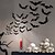 abordables Pegatinas de Halloween-88 piezas de 4 tamaños decoraciones de Halloween PVC 3D murciélagos decoración de pared para suministros de fiesta de Halloween pegatinas de pared de murciélagos aterradores set DIY murciélagos para decoración del hogar de Halloween interior al aire libre