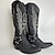 levne Cowboy &amp; Western Boots-Pánské Boty Kovbojské boty Vinobraní Klasické Venkovní Denní Umělá kůže PU Černošedá Podzim Zima