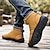 cheap Winter &amp; Snow Boots-Men&#039;s Boots Snow Boots Comfort Shoes Fleece lined Walking Casual Athletic PU Waterproof Warm Lace-up Light Brown Black Blue Winter