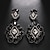 cheap Earrings-Women&#039;s Hoop Earrings Geometrical Precious Statement Imitation Diamond Earrings Jewelry Black For Wedding Party 1 Pair