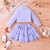 preiswerte Sets-3 Stück kinderkleidung Mädchen Schmetterling Gitter Rock &amp; Mantel einstellen Langarm Modisch Outdoor 3-7 Jahre Herbst Rosa Purpur