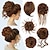 billige Hårknuter-5 stykker rotete hårbolle-frisyrer pjusket updo for kvinner hårforlengelse hestehale scrunchies med elastisk gummibånd lang updo rotete hårpynt hårtilbehør sett for kvinner
