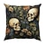 billige Halloween soveværelse-dobbelt side pudebetræk 1 stk skelet blomst blød dekorativ firkantet pudebetræk pudebetræk til soveværelse stue sofa sofa stol dekorationer