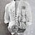 voordelige vintage herenoverhemden-Voor heren Overhemd Grafische prints Anker Zeilboot Opstaand Wit Khaki Buiten Straat Lange mouw Afdrukken Kleding Modieus Streetwear Ontwerper Casual