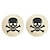 cheap Personal Protection-2 Pairs Printed Black Skull Skin Color Circular Breast Patch Sexy Disposable Female Breast Patch Nipple Cover