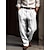 tanie lniane spodnie-Męskie Lniane spodnie Spodnie Letnie spodnie Plisowane spodnie Przednia kieszeń Prosta noga Równina Komfort Oddychający Codzienny Święto Moda Podstawowy Czarny Biały