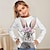 tanie dziewczęce koszulki 3d-Dla dziewczynek 3D Kwiaty Zając Królik Podkoszulek T-shirt Długi rękaw Druk 3D Lato Jesień Aktywny Moda Śłodkie Poliester Dzieci 3-12 lat Na zewnątrz Codzienny Regularny