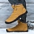 cheap Winter &amp; Snow Boots-Men&#039;s Boots Snow Boots Comfort Shoes Fleece lined Walking Casual Athletic PU Waterproof Warm Lace-up Light Brown Black Blue Winter