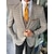 cheap Men&#039;s Blazers &amp; Suits-Men&#039;s Suits Blazer Business Formal Evening Birthday Party Spring &amp;  Fall Fashion Casual Plaid / Check Geometry Polyester Casual / Daily Pocket Single Breasted Blazer khaki