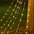 ieftine Lumini de Craciun-Lumină led pentru brad de Crăciun pentagramă cascadă lumini solare 198 led-uri impermeabile pentru grădină în aer liber lumini de Crăciun priză UE