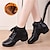 cheap Dance Sneakers-Women&#039;s Latin Shoes Jazz Shoes Dance Sneakers Dance Boots Outdoor Dailywear Practice Ankle Boots Split Sole Flat Heel Round Toe Zipper Lace-up Adults&#039; Black Leather Black plus velvet White full