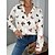 cheap Blouses &amp; Shirts-Women&#039;s Shirt Blouse White Pink Beige Print Butterfly Heart Casual Long Sleeve Shirt Collar Casual Regular Fit Spring &amp;  Fall