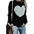 cheap Sweaters &amp; Cardigans-Women&#039;s Pullover Sweater Jumper Jumper Ribbed Knit Patchwork Layered Long Crew Neck Heart School Outdoor Stylish Elegant Lantern Sleeve Winter Black White S M L