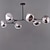 billige Globusdesign-lysekrone lava 3/6 lys e27 nordisk glaskugle lysekrone justerbar højde,mat sort sputnik lysekrone,e26 metal håndblæsende grene pendel 72/125cm mid century globe lysarmaturer 110-240v