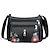 cheap Crossbody Bags-Women&#039;s Crossbody Bag Shoulder Bag Hobo Bag PU Leather Outdoor Daily Holiday Embroidery Zipper Large Capacity Waterproof Lightweight Solid Color Flower Folk Black
