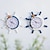 זול פסלי קיר-שעון הגאי עץ ים תיכוני תלוי אומנות עץ מלון סלון רקע תליית קיר חדר ילדים קישוט בית עץ ים תיכוני שעון הגאי מתנה יצירתית