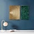 ieftine Picturi Abstracte-2 set de cercuri aurii verzi pictate manual artă abstractă artă texturată 3d pictură acrilică originală 2 bucăți artă de perete cu frunze de aur decor mare de perete pentru sufragerie (fără cadru)
