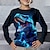 cheap Boy&#039;s 3D T-shirts-Boys 3D Dinosaur T shirt Tee Long Sleeve 3D Print Fall Winter Sports Fashion Streetwear Polyester Kids 3-12 Years Crew Neck Outdoor Casual Daily Regular Fit