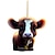 cheap Car Pendants &amp; Ornaments-1pc Adorable Cartoon Cow Car Charm - Perfect for Christmas Tree Decorations &amp; Car Interior Accessories!