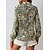 cheap Blouses &amp; Shirts-Women&#039;s Shirt Blouse Green Button Print Paisley Casual Long Sleeve Shirt Collar Fashion Regular Fit Spring &amp;  Fall
