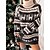 cheap Spring&amp;Autumn Dress-Women&#039;s Casual Dress Sweater Dress Sheath Dress Warm Mini Dress Outdoor Christmas Casual Daily Animal Geometric Print Long Sleeve Turtleneck 2023 Loose Fit Red Gray S M L XL
